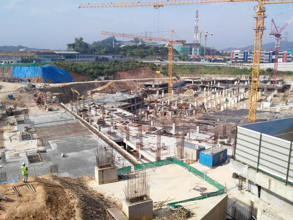 Kuala Lumpur Malaisie Septembre 2016 Travaux Construction Fondations Sur Chantier — Photo