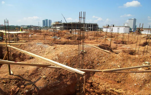 Kuala Lumpur Malezya Eylül 2016 Bina Vakfı Inşaat Sahasında Çalışma — Stok fotoğraf