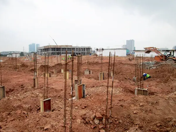 Kuala Lumpur Malaysia September 2016 Building Foundation Work Construction Site — Stock Photo, Image