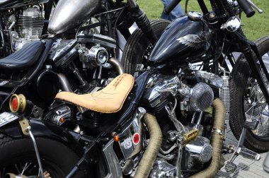 Kuala Lumpur, Malezya-25 Eylül 2016: özel motosiklet. Eski motosiklet modeli kendi tutku ve yaratıcılığın yerine getirmek için Tasarımcısı tarafından özelleştirilmiş. 