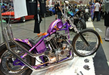 Kuala Lumpur, Malezya-25 Eylül 2016: özel motosiklet. Eski motosiklet modeli kendi tutku ve yaratıcılığın yerine getirmek için Tasarımcısı tarafından özelleştirilmiş. 