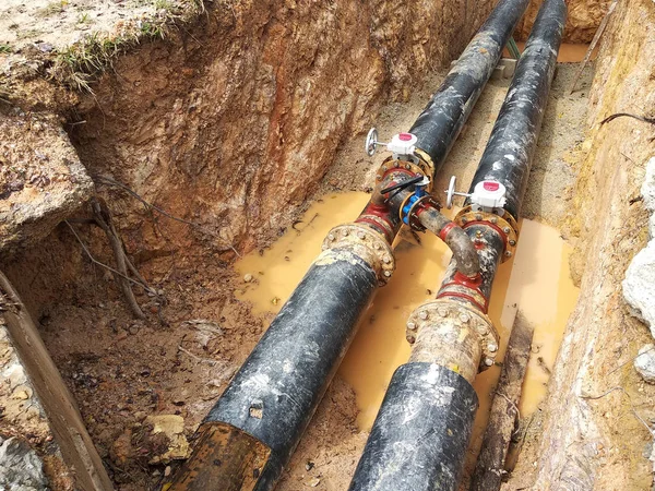 Kuala Lumpur Malaysia June 2017 Underground Utility Services Pipe Laid — Stock Photo, Image