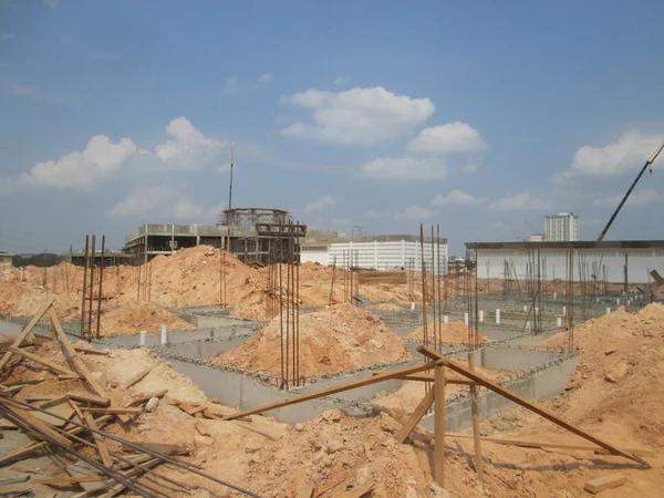 Kuala Lumpur Malaysia September 2016 Building Foundation Work Construction Site — Stock Photo, Image