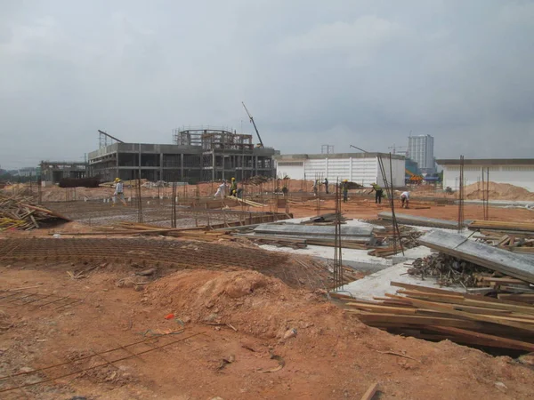Kuala Lumpur Malaysia September 2016 Building Foundation Work Construction Site — Stock Photo, Image