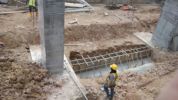 Kuala Lumpur Malaisie Septembre 2016 Travaux Construction Fondations Sur Chantier — Photo