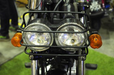 Kuala Lumpur, Malezya-31 Mart 2018: motosiklet farlar. Özellikle yeterli görme binici için gündüz ve gece sırasında vermek üzere tasarlanmış.    