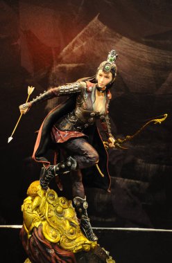 Kuala Lumpur, Malezya-29 Mart 2018: Antik Çin ordusunun aksiyon figürü kurgusal karakter. Ordu tam zırh ve silah ile sunulan. 