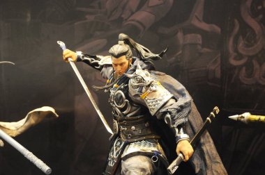 Kuala Lumpur, Malezya-29 Mart 2018: Antik Çin ordusunun aksiyon figürü kurgusal karakter. Ordu tam zırh ve silah ile sunulan. 