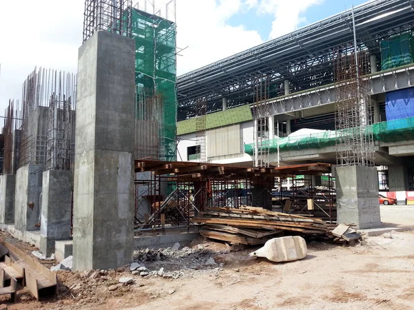 Kuala Lumpur Malaysia Agosto 2017 Construção Andamento Durante Dia Construção — Fotografia de Stock