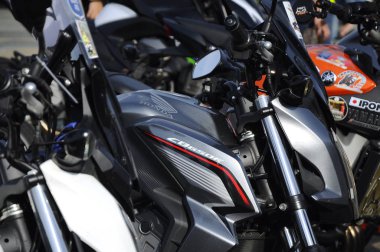 Kuala Lumpur, Malezya-23 Mart 2018: Honda motosiklet marka ve logolar, motosiklet vücut. Honda ünlü motosiklet üretmektedir dünyada Japonya den biridir.   