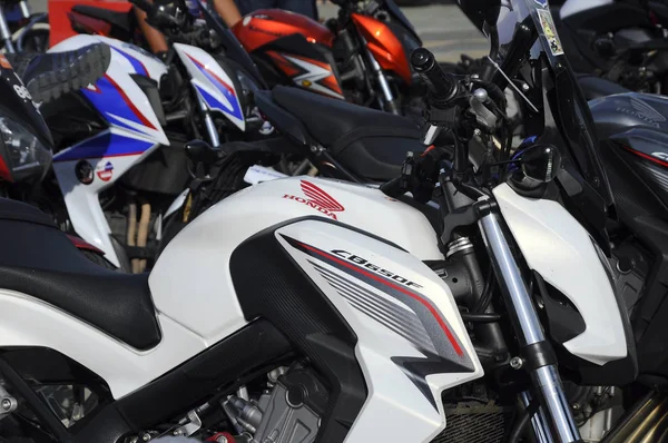 Куала Лумпур Малайзія Березня 2018 Бренд Мотоцикла Honda Логотипи Мотоциклі — стокове фото