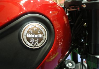 Kuala Lumpur, Malezya-31 Mart 2018: Benelli motosiklet marka ve logolar, motosiklet vücut. Benelli motosiklet aslında İtalya yapılmış ama şimdi Çin tarafından üretilen