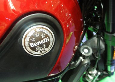 Kuala Lumpur, Malezya-31 Mart 2018: Benelli motosiklet marka ve logolar, motosiklet vücut. Benelli motosiklet aslında İtalya yapılmış ama şimdi Çin tarafından üretilen
