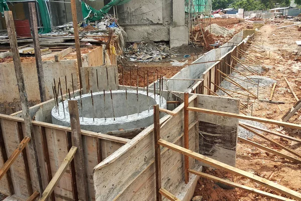Kuala Lumpur Malezya Haziran 2018 Kanalizasyon Kuyu Boru Hattı Yapım — Stok fotoğraf