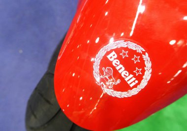 Kuala Lumpur, Malezya-31 Mart 2018: Benelli motosiklet marka ve logolar, motosiklet vücut. Benelli motosiklet aslında İtalya yapılmış ama şimdi Çin tarafından üretilen