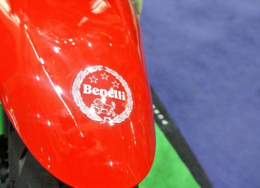 Kuala Lumpur, Malezya-31 Mart 2018: Benelli motosiklet marka ve logolar, motosiklet vücut. Benelli motosiklet aslında İtalya yapılmış ama şimdi Çin tarafından üretilen