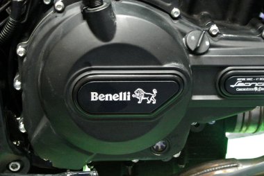 Kuala Lumpur, Malezya-31 Mart 2018: Benelli motosiklet marka ve logolar, motosiklet vücut. Benelli motosiklet aslında İtalya yapılmış ama şimdi Çin tarafından üretilen
