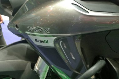 Kuala Lumpur, Malezya-31 Mart 2018: Benelli motosiklet marka ve logolar, motosiklet vücut. Benelli motosiklet aslında İtalya yapılmış ama şimdi Çin tarafından üretilen