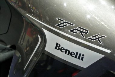 Kuala Lumpur, Malezya-31 Mart 2018: Benelli motosiklet marka ve logolar, motosiklet vücut. Benelli motosiklet aslında İtalya yapılmış ama şimdi Çin tarafından üretilen