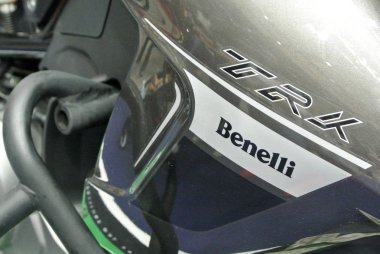 Kuala Lumpur, Malezya-31 Mart 2018: Benelli motosiklet marka ve logolar, motosiklet vücut. Benelli motosiklet aslında İtalya yapılmış ama şimdi Çin tarafından üretilen