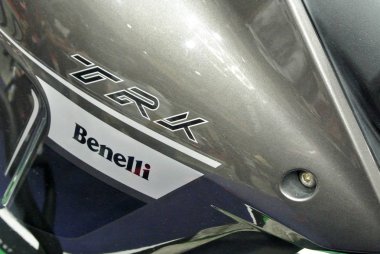 Kuala Lumpur, Malezya-31 Mart 2018: Benelli motosiklet marka ve logolar, motosiklet vücut. Benelli motosiklet aslında İtalya yapılmış ama şimdi Çin tarafından üretilen