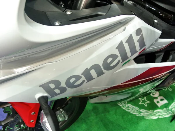 Kuala Lumpur, Malezya-31 Mart 2018: Benelli motosiklet marka ve logolar, motosiklet vücut. Benelli motosiklet aslında İtalya yapılmış ama şimdi Çin tarafından üretilen