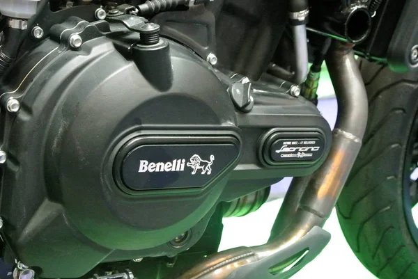 Kuala Lumpur Malasia Marzo 2018 Marca Motocicletas Benelli Logotipos Cuerpo —  Fotos de Stock