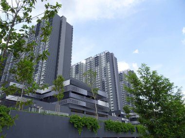 Kuala Lumpur, Malezya-20 Haziran 2017: modern cephe tasarımı ile yüksek doğmak konut daire bina. Daire konut popüler kentsel alanda özellikle Malezya. 