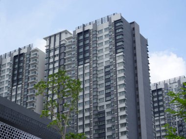 Kuala Lumpur, Malezya-20 Haziran 2017: modern cephe tasarımı ile yüksek doğmak konut daire bina. Daire konut popüler kentsel alanda özellikle Malezya. 