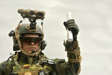 Kuala Lumpur, Malezya-3 Mayıs 2018: seçili modern ordu aksiyon figürü üniformayla tam odaklı, battle Dişli ve silah. Koleksiyoncu öğe aksiyon figürü ile çok yüksek detay. 