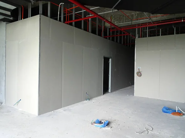 Kuala Lumpur Malezya Nisan 2018 Drywall Yükleme Yapım Aşamasında Şantiyede — Stok fotoğraf