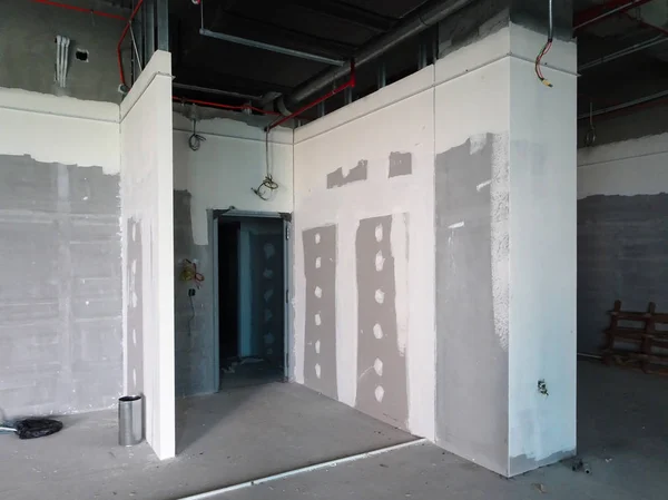 Kuala Lumpur Malezya Nisan 2018 Drywall Yükleme Yapım Aşamasında Şantiyede — Stok fotoğraf
