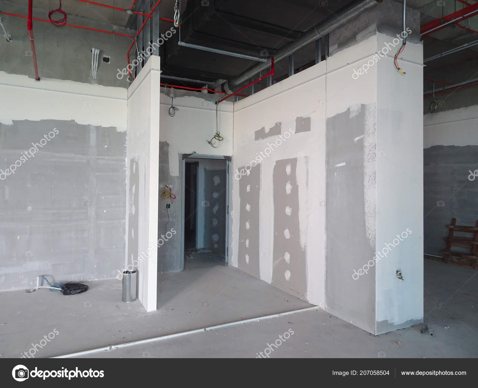 Kuala Lumpur Malaysia April 2018 Drywall Installation Work