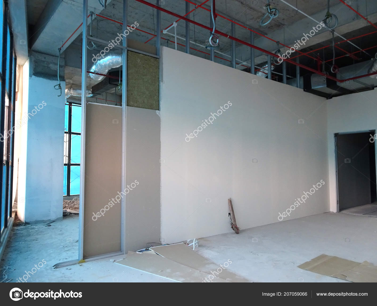 Kuala Lumpur Malaysia April 2018 Drywall Installation Work