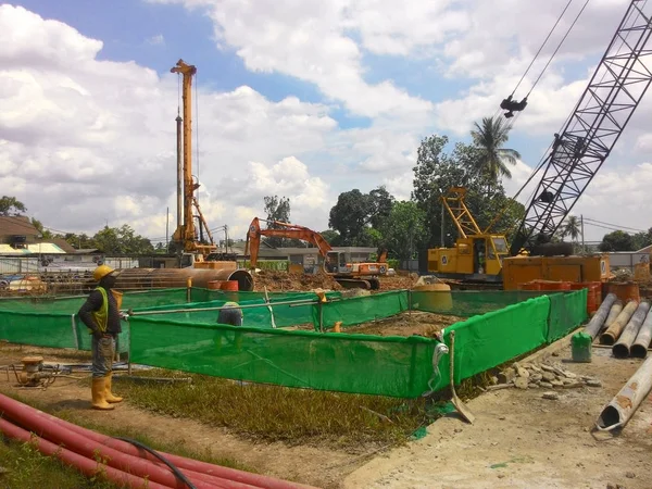 Kuala Lumpur Malasia Abril 2015 Construcción Curso Sitio Construcción Estructura — Foto de Stock