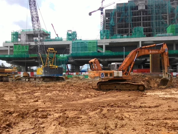 Kuala Lumpur Malaysia April 2015 Construction Site Progress Site Строительство — стоковое фото