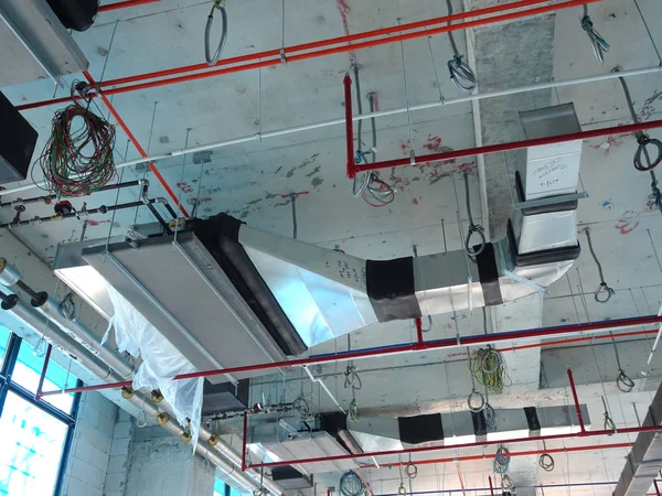 Kuala Lumpur Malasia Agosto 2017 Instalación Conductos Aire Acondicionado Sistema — Foto de Stock