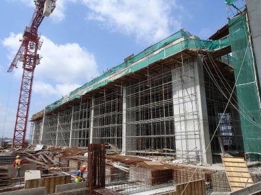 Kuala Lumpur, Malezya-25 Temmuz 2017: yüksek doğmak daire inşaat prekast sistem alüminyum formu iş kullanarak. Tekrar tekrar kullanılabilmesi için yeniden kullanılabilir ve yüksek dayanıklılık yapmak ve kaydetme zaman form işi