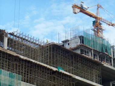 Kuala Lumpur, Malezya-25 Temmuz 2017: yüksek doğmak daire inşaat prekast sistem alüminyum formu iş kullanarak. Tekrar tekrar kullanılabilmesi için yeniden kullanılabilir ve yüksek dayanıklılık yapmak ve kaydetme zaman form işi