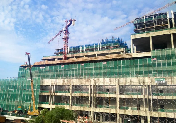 Kuala Lumpur Malaysia Juli 2017 Höghus Lägenhet Byggande Med Prefabricerade — Stockfoto