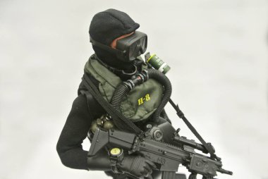 Kuala Lumpur, Malezya-3 Mayıs 2018: seçili amfibi komando ordusu aksiyon figürü üniformayla tam odaklı, battle Dişli ve silah. Koleksiyoncu öğe aksiyon figürü ile çok yüksek detay. 