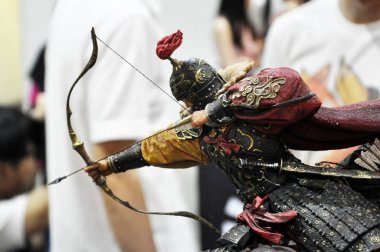 Kuala Lumpur, Malezya-29 Mart 2018: Antik Çin ordusunun aksiyon figürü kurgusal karakter. Ordu tam zırh ve silah ile sunulan. 