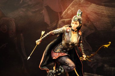 Kuala Lumpur, Malezya-29 Mart 2018: Antik Çin ordusunun aksiyon figürü kurgusal karakter. Ordu tam zırh ve silah ile sunulan. 