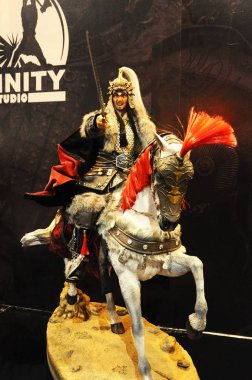 Kuala Lumpur, Malezya-29 Mart 2018: Antik Çin ordusunun aksiyon figürü kurgusal karakter. Ordu tam zırh ve silah ile sunulan. 