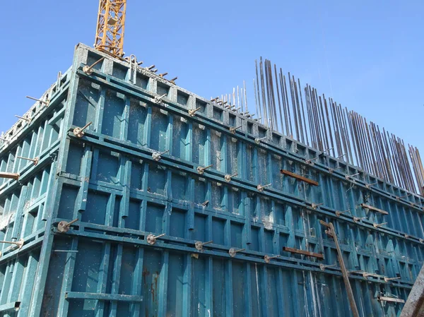 Kuala Lumpur Malaysia Gennaio 2018 Lavori Metallo Colonne Calcestruzzo Installati — Foto Stock