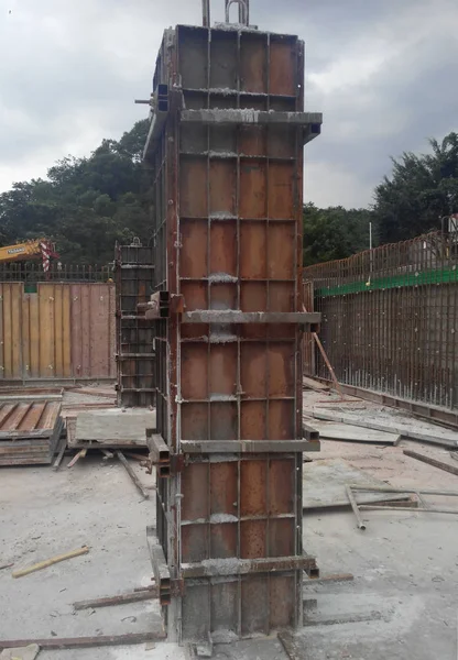Kuala Lumpur Malezya Ocak 2018 Inşaat Çalışanları Tarafından Kurulan Beton — Stok fotoğraf