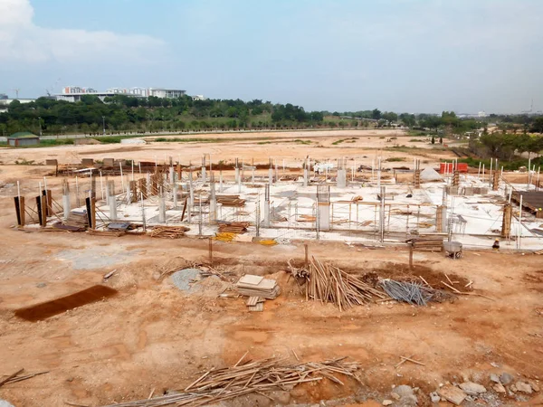Kuala Lumpur Malaysia August 2018 Aerial Image Construction Site Column — Stock Photo, Image