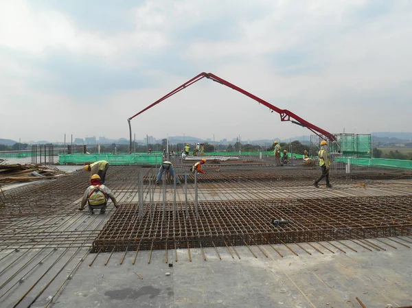 Kuala Lumpur Malezya Haziran 2018 Yapım Aşamasında Form Takviye Beton — Stok fotoğraf