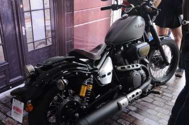 Kuala Lumpur, Malezya-28 Mart 2018: Yamaha motosiklet. Marka ve logolar, motosiklet vücut. Yamaha ünlü motosiklet üretmektedir dünyada Japonya den biridir. 