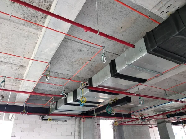 Kuala Lumpur Malaysia April 2018 Installation Luftkonditioneringsapparaten Kanalisation Och Kylmaskin — Stockfoto